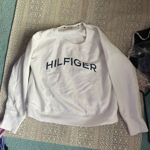 Tommy Hilifiger white and navy crew neck